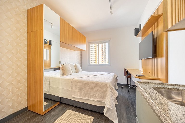 Hospedez - Estudio com 1 vaga de estacionamento