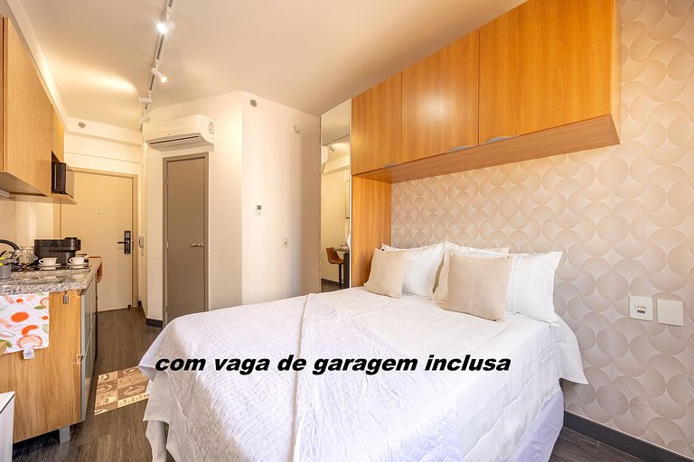 Hospedez - Estudio com 1 vaga de estacionamento