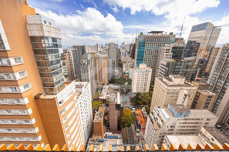 Studio Premium na Al. Santos | Metrô e Paulista