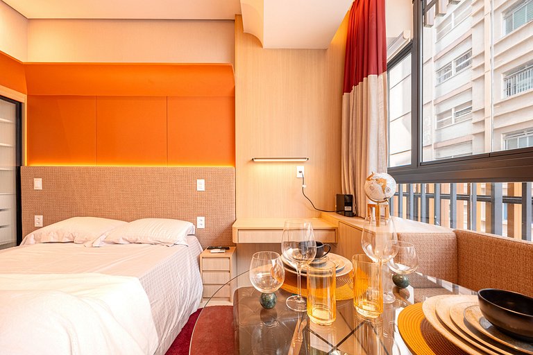 Studio Premium na Al. Santos | Metrô e Paulista