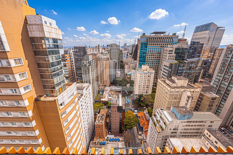 Studio Premium na Al. Santos | Metrô e Paulista